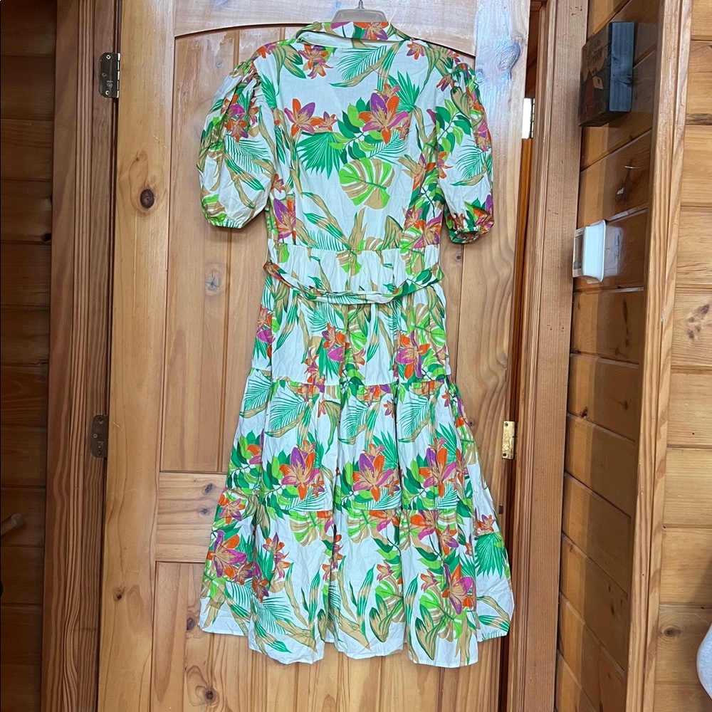 Flying tomato you know me so well poplin midi tropical Shirtdress - Picture 11 of 15